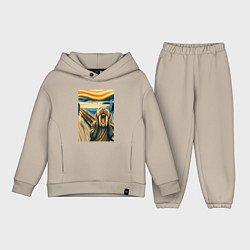 Детский костюм оверсайз Морж кричит на картине Эдварда Мунка - мем искусст