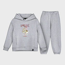 Детский костюм оверсайз Живи долго рок н роллом, цвет: меланж