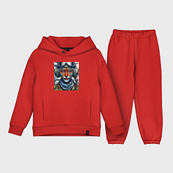 Детский костюм оверсайз Tigress girl military pilot, цвет: красный