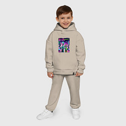 Детский костюм оверсайз Rick and Morty - cyberpunk, цвет: миндальный — фото 2