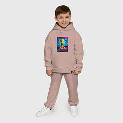 Детский костюм оверсайз Барт Симпсон увлёкся игрой, цвет: пыльно-розовый — фото 2