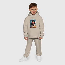 Детский костюм оверсайз Ужасный Веном - неоновое свечение, цвет: миндальный — фото 2