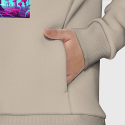 Детский костюм оверсайз Rick and Morty among neon mushrooms - ai art fanta, цвет: миндальный — фото 2