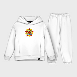 Детский костюм оверсайз 23 февраля - Красная звезда, цвет: белый