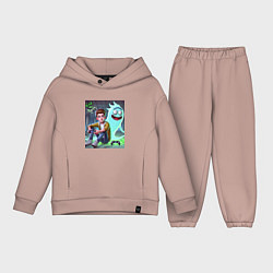 Детский костюм оверсайз Морти и призрак Рика Санчеса - нейроарт фантазия