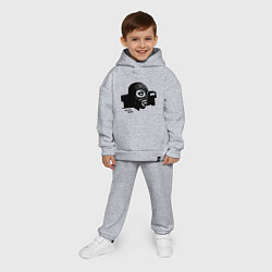 Детский костюм оверсайз A girl with a snarl in a mask, цвет: меланж — фото 2