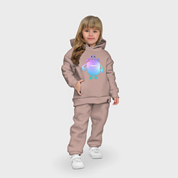 Детский костюм оверсайз Monster cartoon blue purple, цвет: пыльно-розовый — фото 2