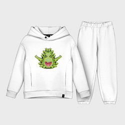 Детский костюм оверсайз Cartoon monster with spikes green, цвет: белый