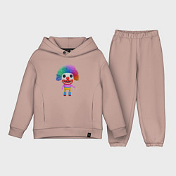 Детский костюм оверсайз Cartoon clown colorful, цвет: пыльно-розовый