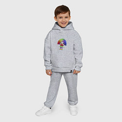 Детский костюм оверсайз Cartoon clown colorful hair, цвет: меланж — фото 2