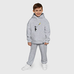 Детский костюм оверсайз Девочка и банан, цвет: меланж — фото 2