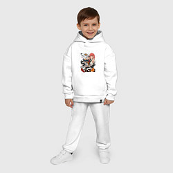 Детский костюм оверсайз Человек-бензопила Денджи Аки Пауэр Макима, цвет: белый — фото 2