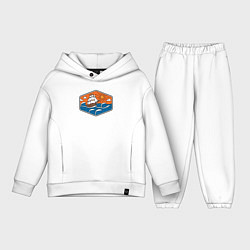 Детский костюм оверсайз Кораблик в океане, цвет: белый