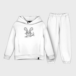 Детский костюм оверсайз Милый зайка с морковкой, цвет: белый