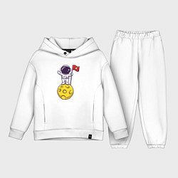 Детский костюм оверсайз Космонавтик на луне, цвет: белый