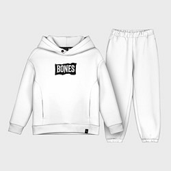 Детский костюм оверсайз Bones лого, цвет: белый