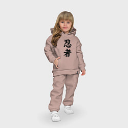Детский костюм оверсайз Ninja - hierogliphs, цвет: пыльно-розовый — фото 2