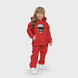 Детский костюм оверсайз Череп, цвет: красный — фото 2