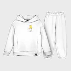 Детский костюм оверсайз Карманный Барт, цвет: белый