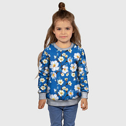 Свитшот детский Цветы ретро 5, цвет: 3D-меланж — фото 2