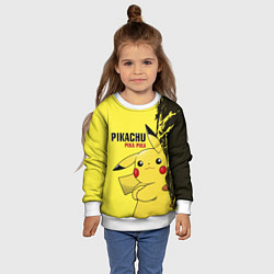 Свитшот детский Pikachu Pika Pika, цвет: 3D-белый — фото 2