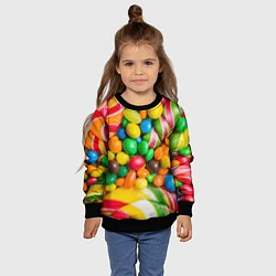 Свитшот детский Сладкие конфетки, цвет: 3D-черный — фото 2