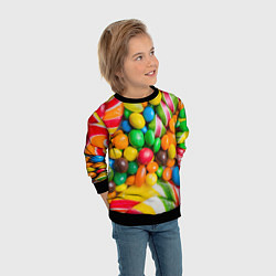 Свитшот детский Сладкие конфетки, цвет: 3D-черный — фото 2