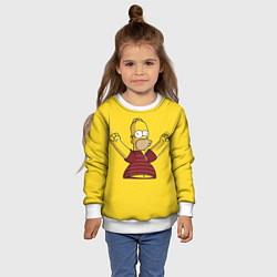 Свитшот детский Гомер-болельщик, цвет: 3D-белый — фото 2