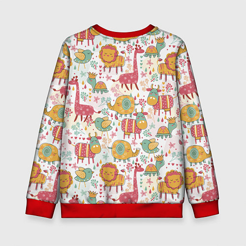 Детский свитшот Милые зверюшки / 3D-Красный – фото 2