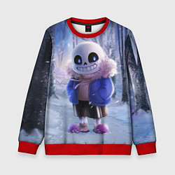 Свитшот детский Winter forest & Sans, цвет: 3D-красный