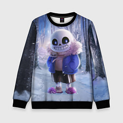 Свитшот детский Winter forest & Sans, цвет: 3D-черный