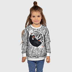 Свитшот детский Yin Yang Tigers, цвет: 3D-белый — фото 2