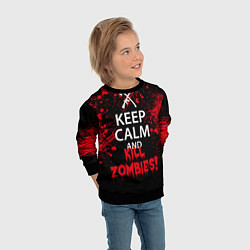Свитшот детский Keep Calm & Kill Zombies, цвет: 3D-черный — фото 2