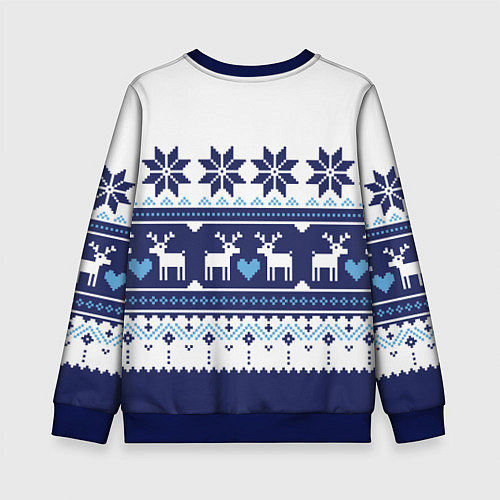 Детский свитшот Скандинавские олени / 3D-Синий – фото 2