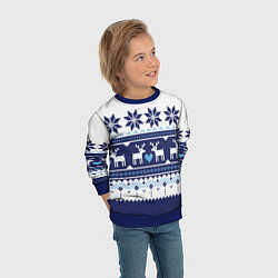 Свитшот детский Скандинавские олени, цвет: 3D-синий — фото 2