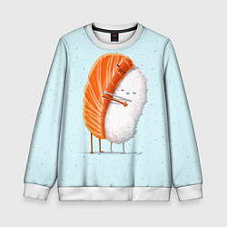 Свитшот детский Суши друзья, цвет: 3D-белый