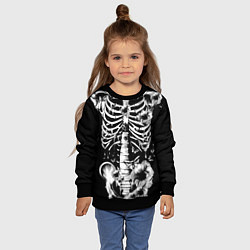 Свитшот детский Floral Skeleton, цвет: 3D-черный — фото 2