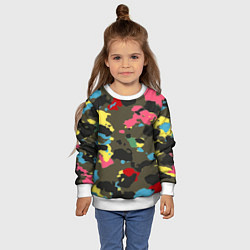 Свитшот детский Цветной камуфляж, цвет: 3D-белый — фото 2