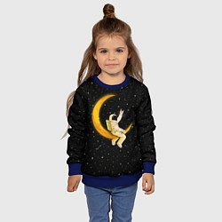 Свитшот детский Лунный наездник, цвет: 3D-синий — фото 2