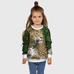 Свитшот детский Лик леопарда, цвет: 3D-белый — фото 2