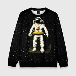 Свитшот детский Космонавт с уточкой, цвет: 3D-черный