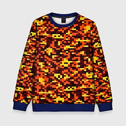 Свитшот детский Камуфляж пиксельный: оранжевый/желтый, цвет: 3D-синий