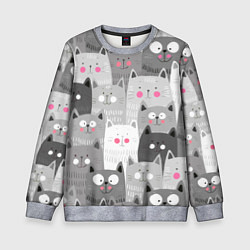 Свитшот детский Котейки 2, цвет: 3D-меланж