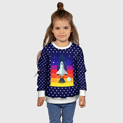 Свитшот детский Запуск ракеты, цвет: 3D-белый — фото 2