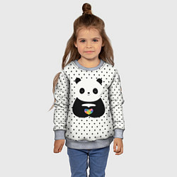 Свитшот детский Любовь панды, цвет: 3D-меланж — фото 2