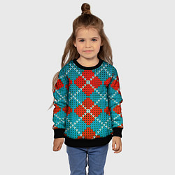 Свитшот детский Knitting pattern, цвет: 3D-черный — фото 2