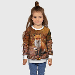 Свитшот детский Осенняя лиса, цвет: 3D-белый — фото 2