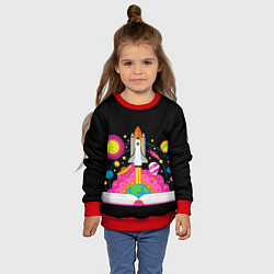 Свитшот детский Космос, цвет: 3D-красный — фото 2