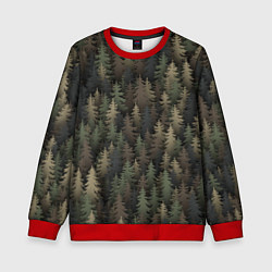 Свитшот детский Лесной камуфляж, цвет: 3D-красный