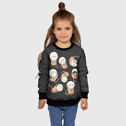 Свитшот детский Космические котики, цвет: 3D-черный — фото 2